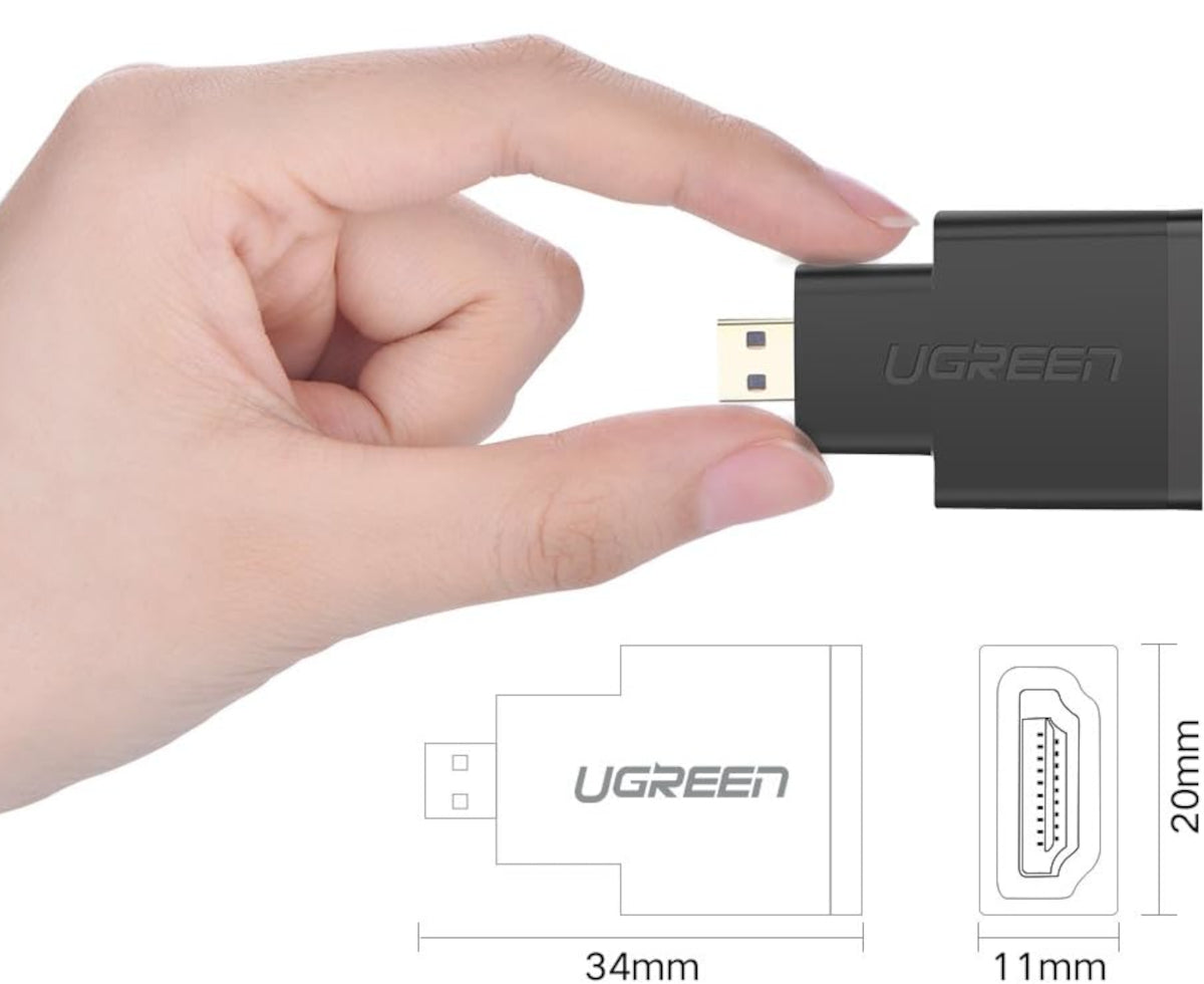UGreen Micro HDMI Male to HDMI Female Adapter – Black-1