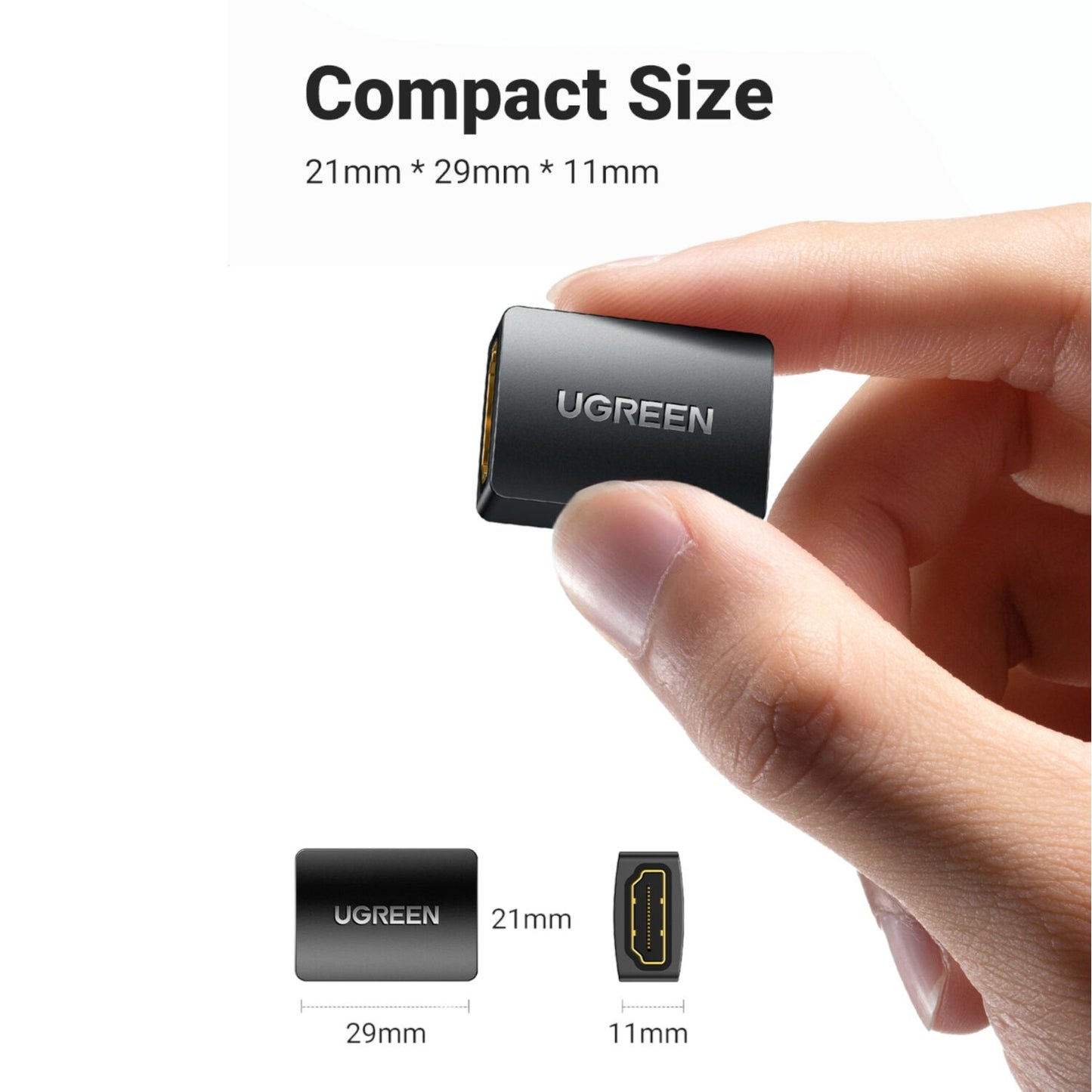 UGREEN 20107-20107 HDMI Female to Female Adapter - Black-2