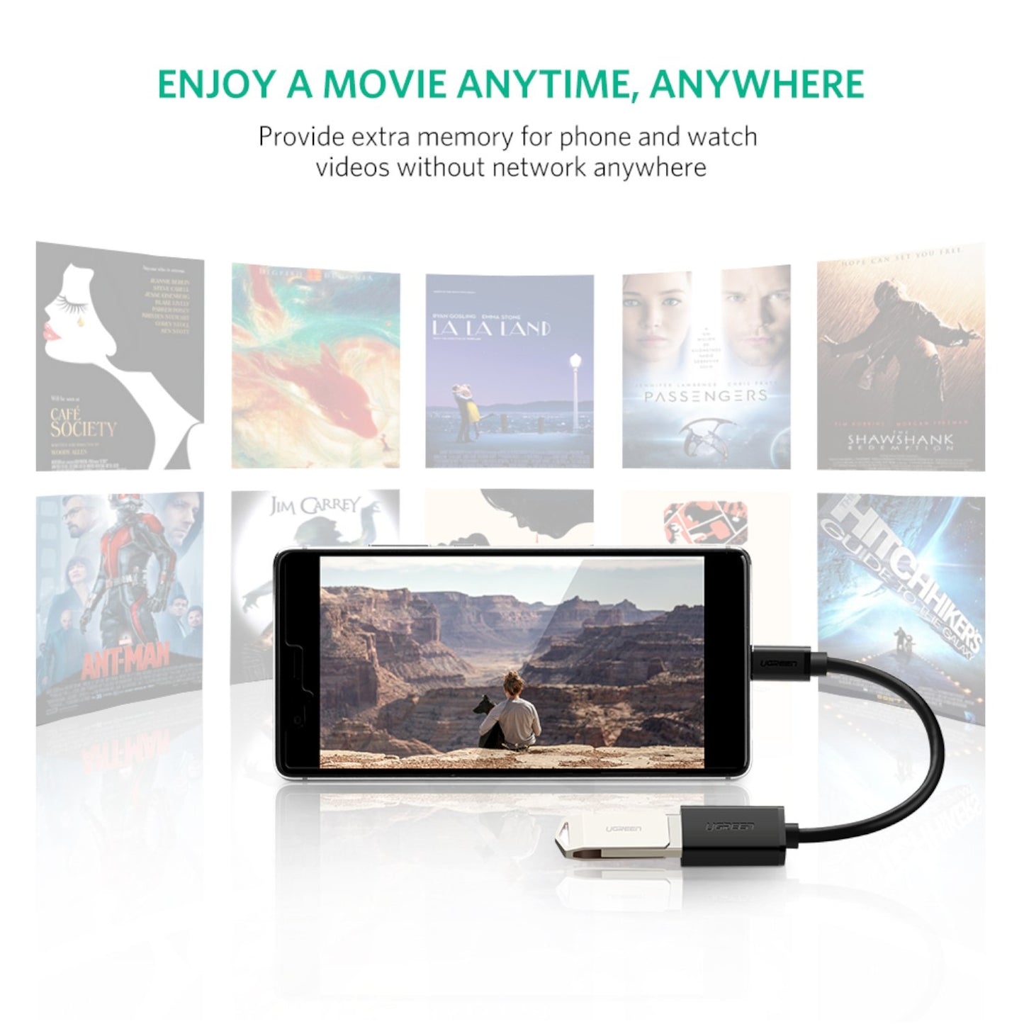 UGreen Type-C to USB-A Adapter (Male to Female, 15cm)– Black-5