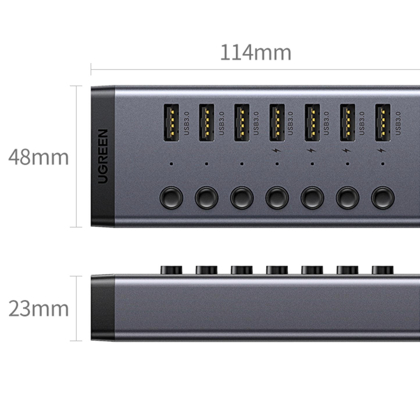 UGreen 7 in 1 USB 3.0 Hub-Grey-3