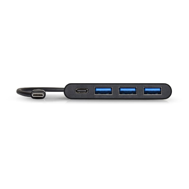 Port USB Type-C to 3 x USB3.0 and 1 x Type-C PD 30cm 4 Port Hub - Black-2