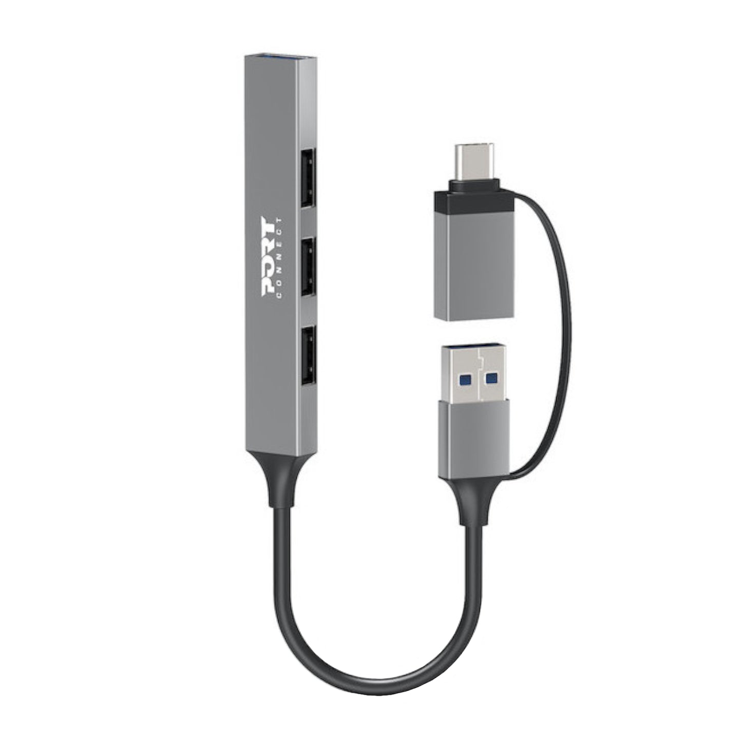 Port Connect USB Type-C to 4-port USB-A 3.0/2.0 Hub-0