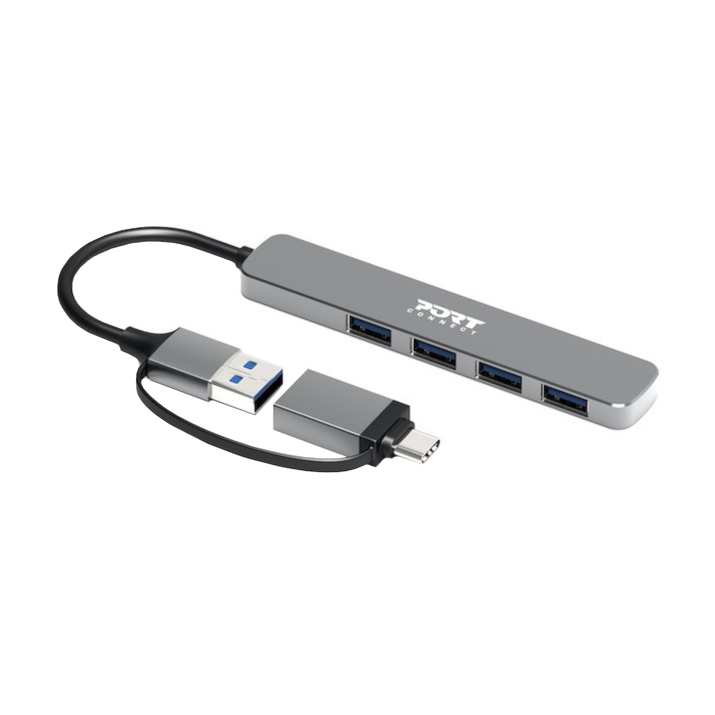 Port Connect USB Type-C to 4-port USB-A 3.0 Hub-2