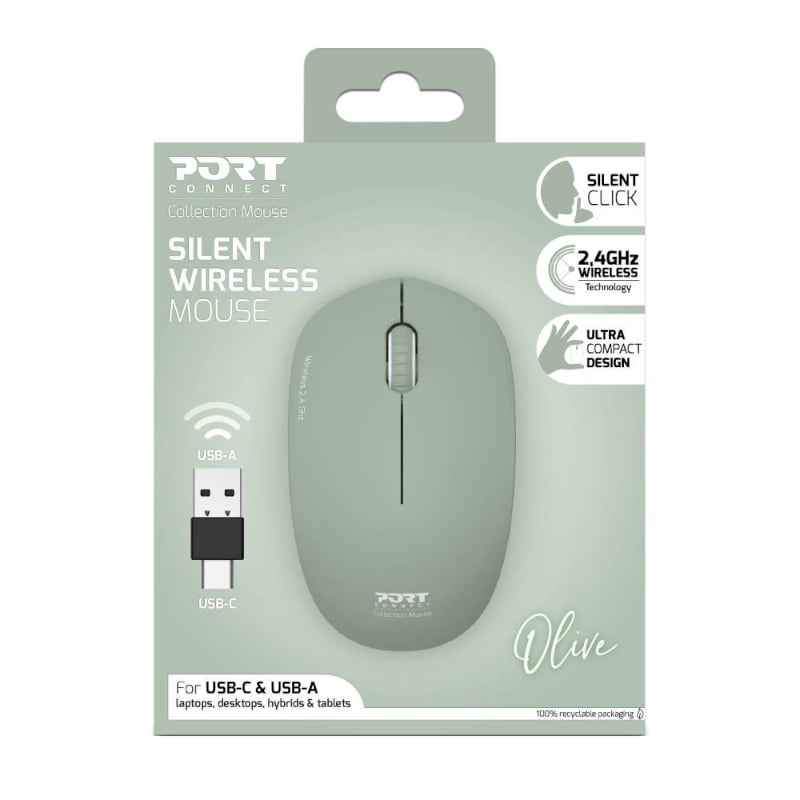 Port Connect MOUSE COLLECTION II WIRELESS Olive-4