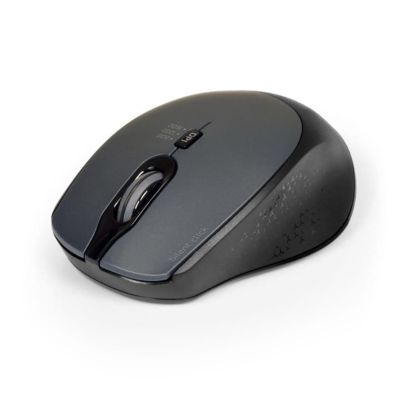 Port Connect Silent 1600DPI 3 Button Wireless Mouse - Black-1