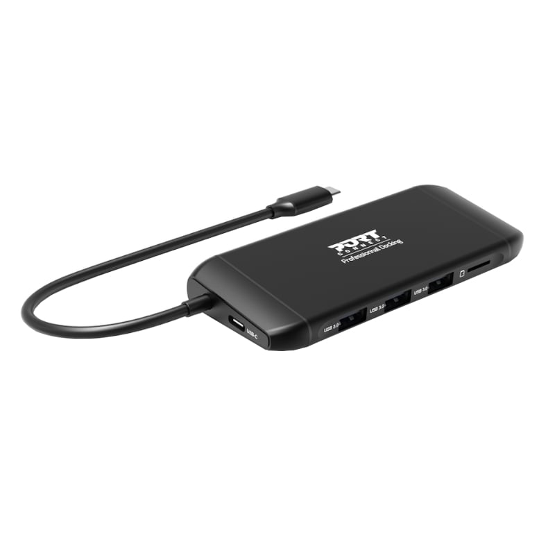 Port USB Type-C 4 x USB3.1|1 x Aux|Micro+SD Card Reader|1 x RJ45|1 x HDMI|1 x VGA|1 x Type-C PD Dock 100W - Black-2
