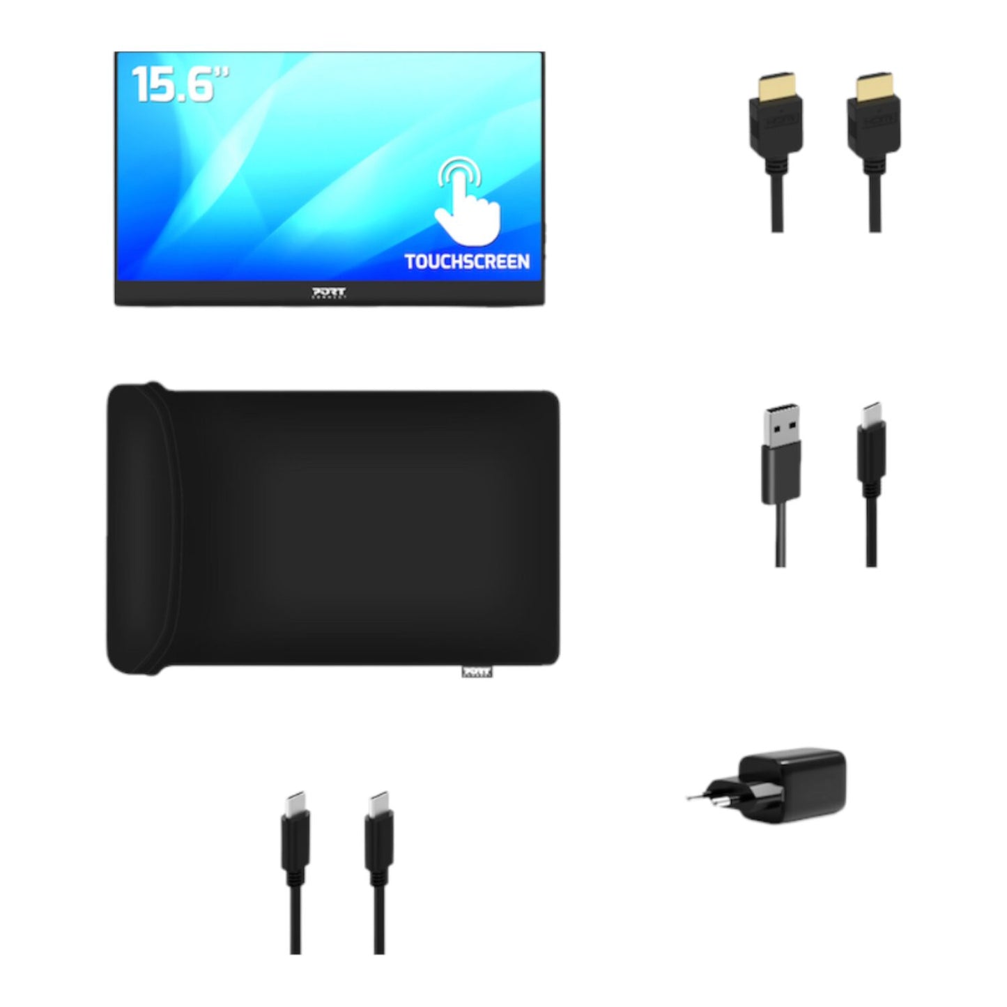 Port Connect 15.6" Full HD Touchscreen Portable Monitor-4
