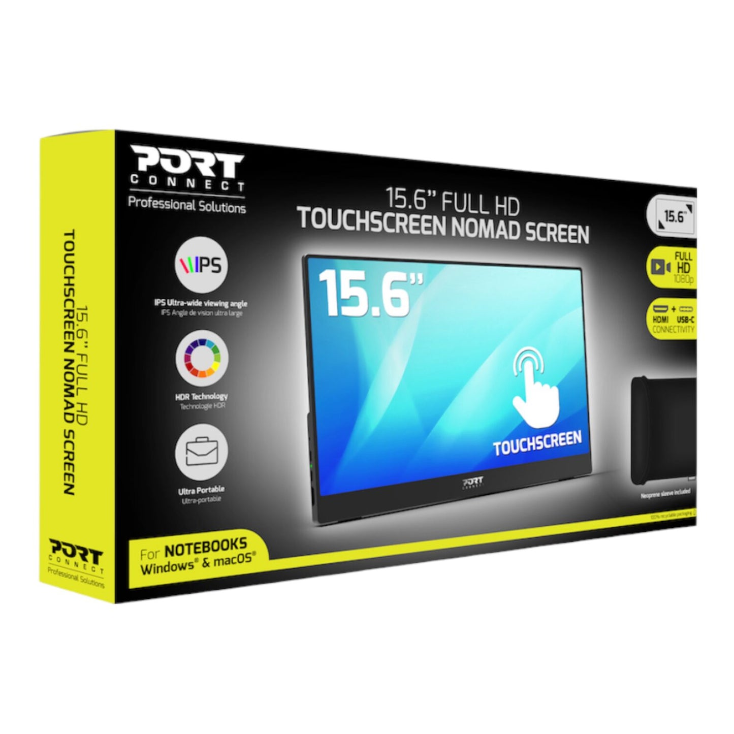Port Connect 15.6" Full HD Touchscreen Portable Monitor-5