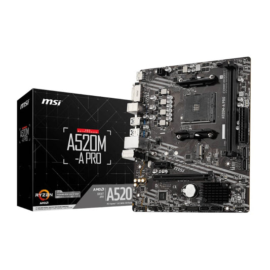 MSI A520M-A PRO AM4 AMD MATX Gaming Motherboard-0