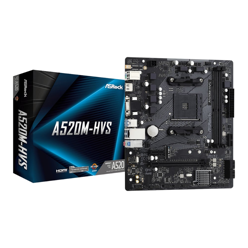 ASRock A520M-HVS AMD AM4 M-ATX Motherboard-0
