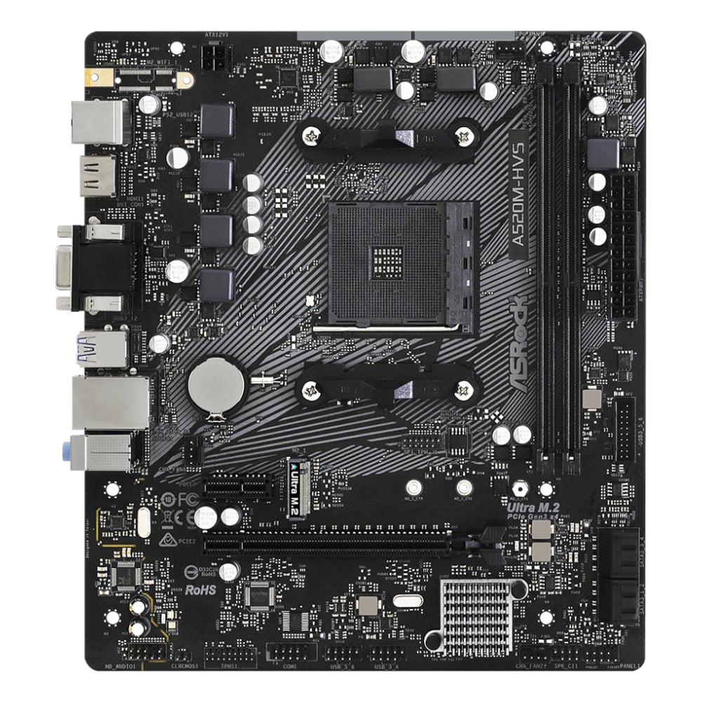 ASRock A520M-HVS AMD AM4 M-ATX Motherboard-1