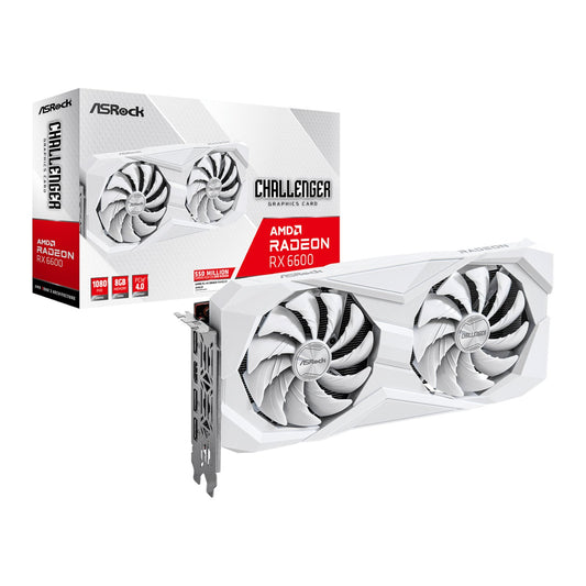 ASRock Radeon RX6600 Challenger D 8G GDDR6 128-BIT Graphics Card - White-0