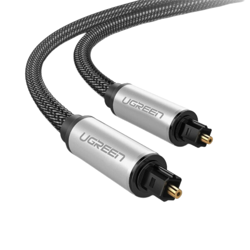 UGreen AV108 Male to Male Toslink Optical Audio Cable 2m–Grey-0