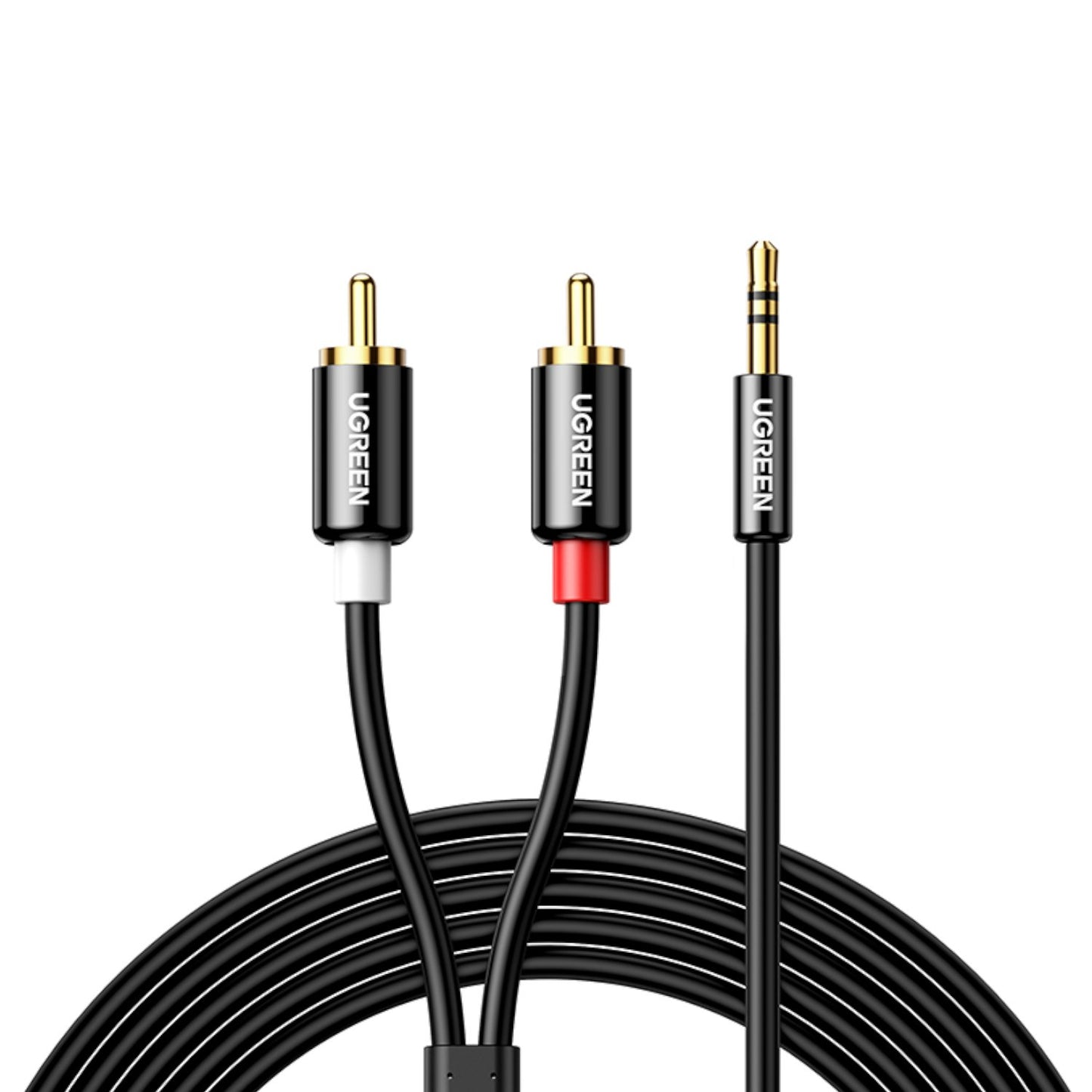 UGreen AV116 RCA to AUX 3.5mm Audio Cable 2M - Black-1