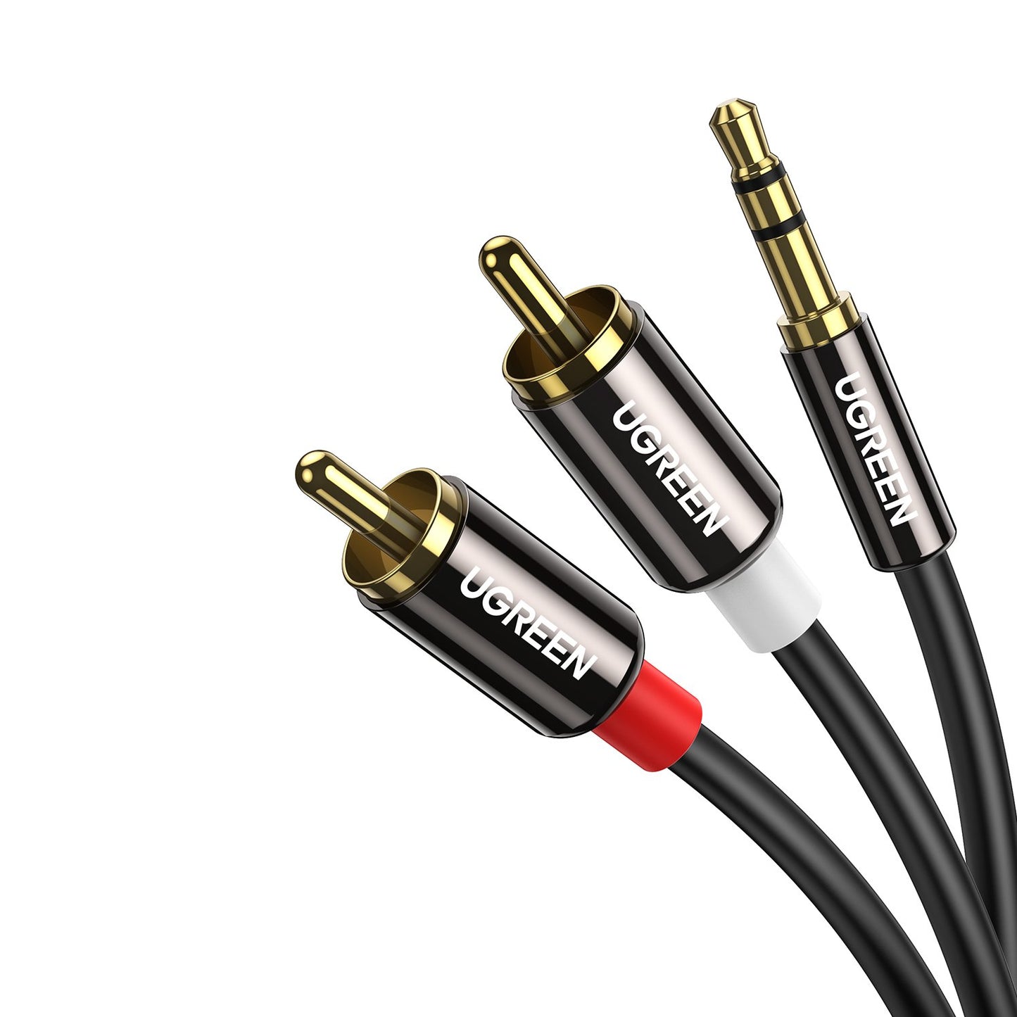 UGreen AV116 RCA to AUX 3.5mm Audio Cable 2M - Black-2