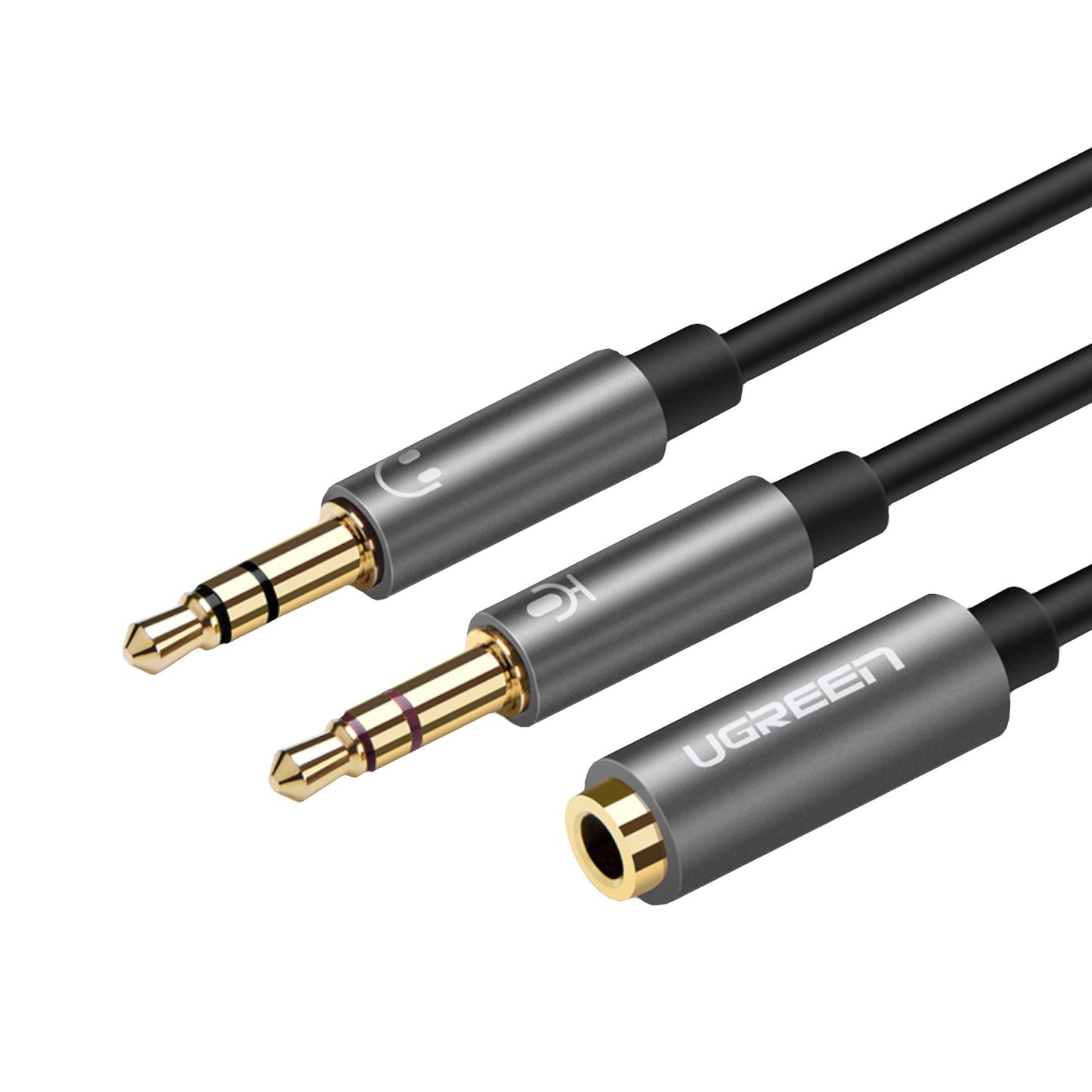 UGreen UV140 AUX 3.5mm Audio Splitter Cable - Black/Grey-0