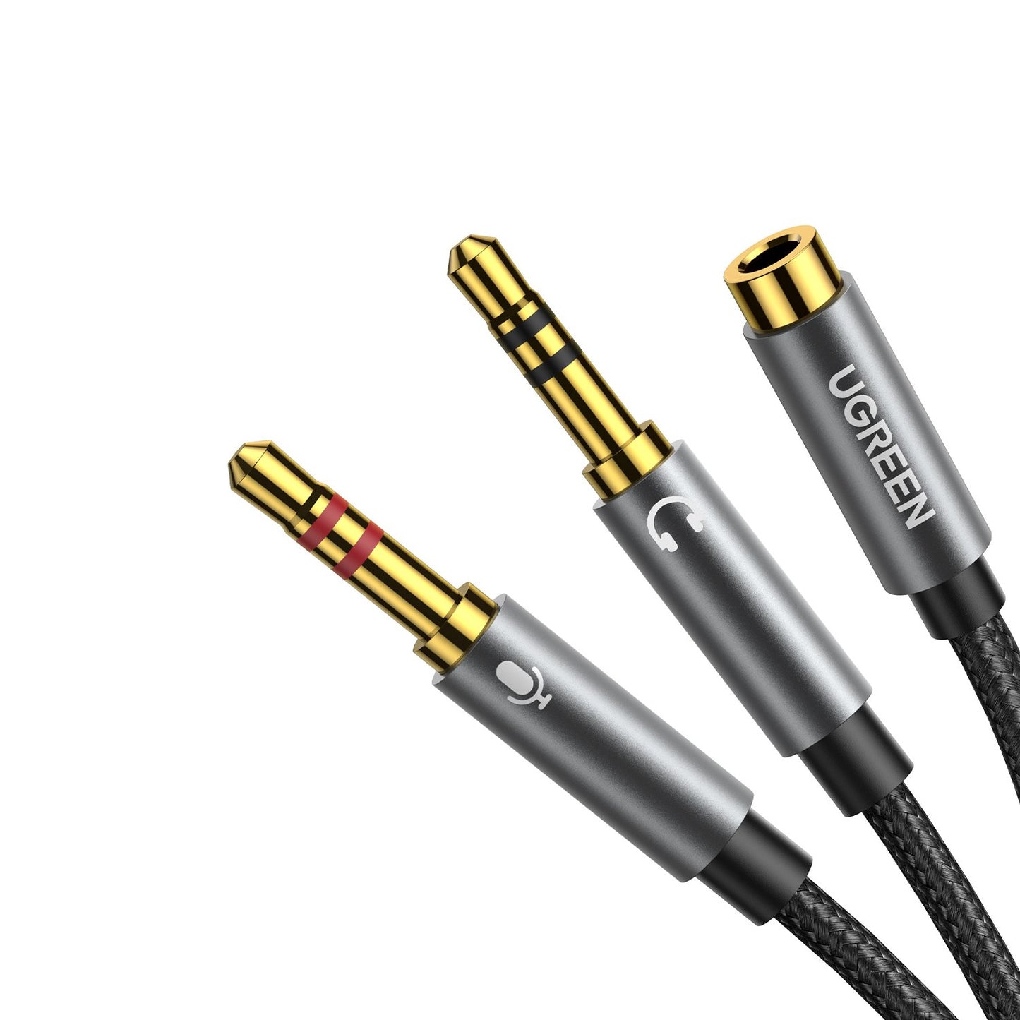 UGreen UV140 AUX 3.5mm Audio Splitter Cable - Black/Grey-1