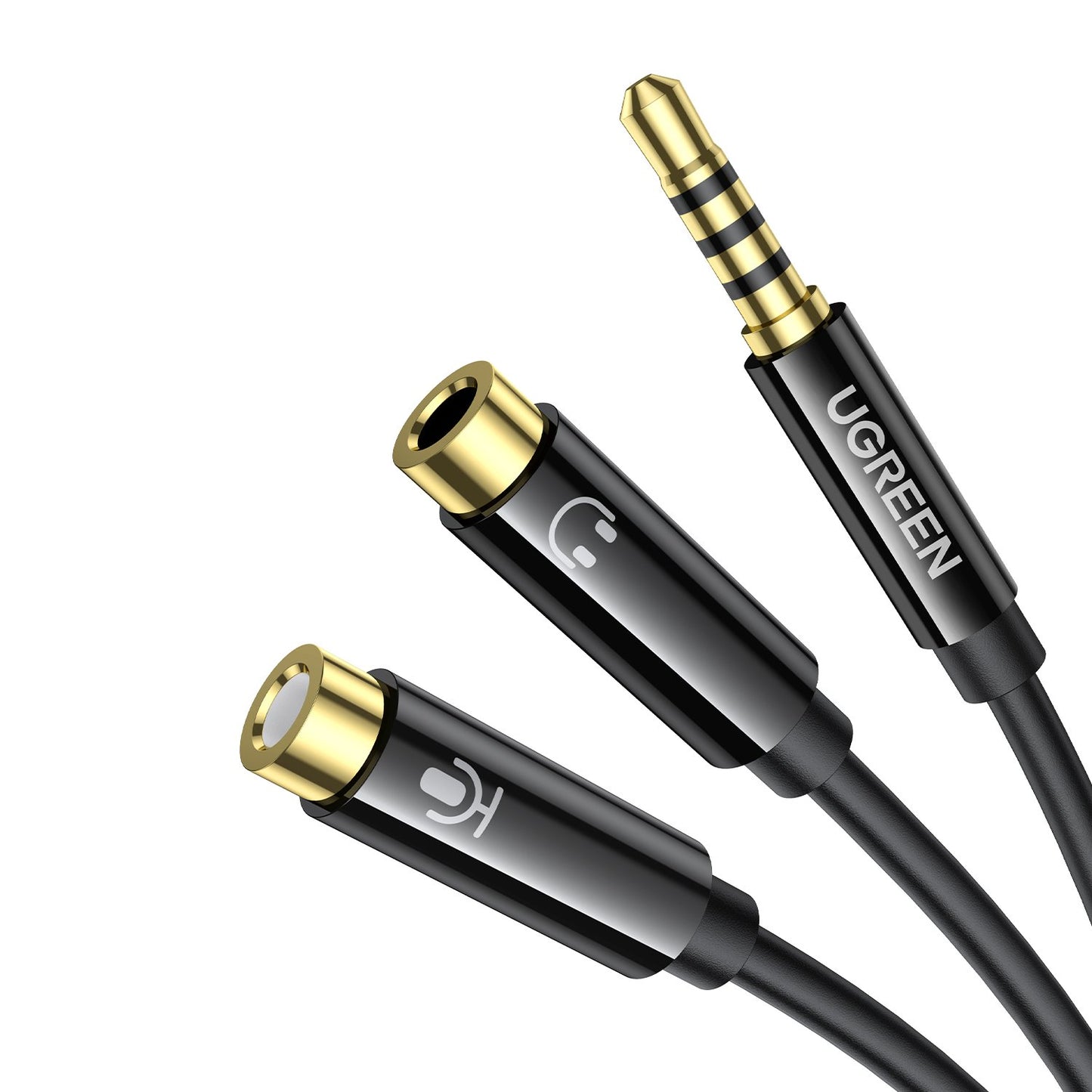 UGreen AV141 3.5mm Headset Splitter Cable (1x Male to 2x Female) 20cm - Black-0