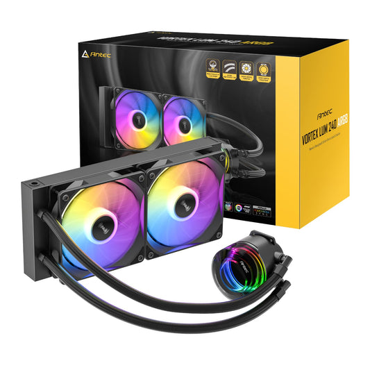 Antec VORTEX LUM 240 ARGB AIO CPU Liquid Cooler – Black-0