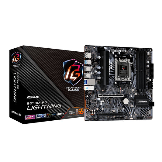 ASRock B650M PG Lightning AMD AM5 Micro ATX Motherboard-0