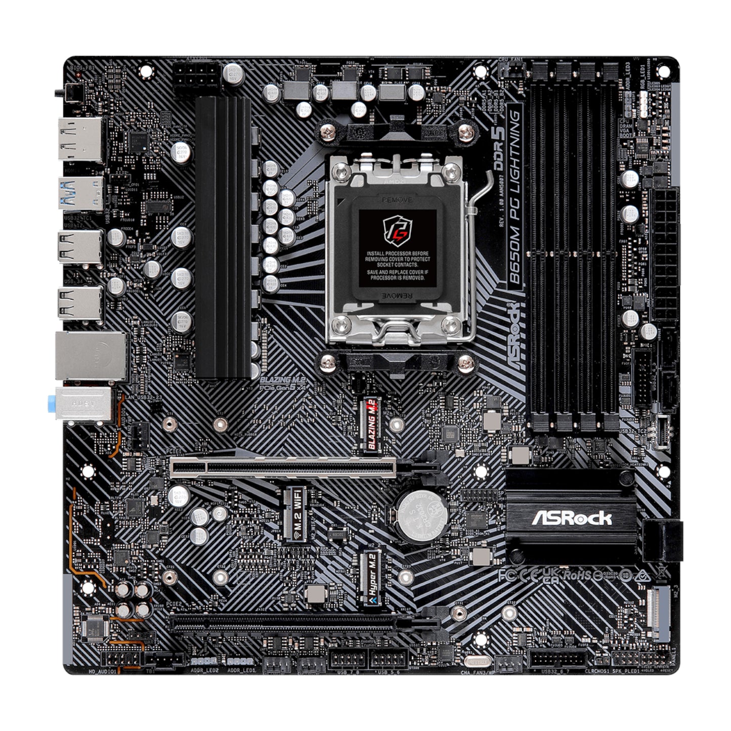 ASRock B650M PG Lightning AMD AM5 Micro ATX Motherboard-1