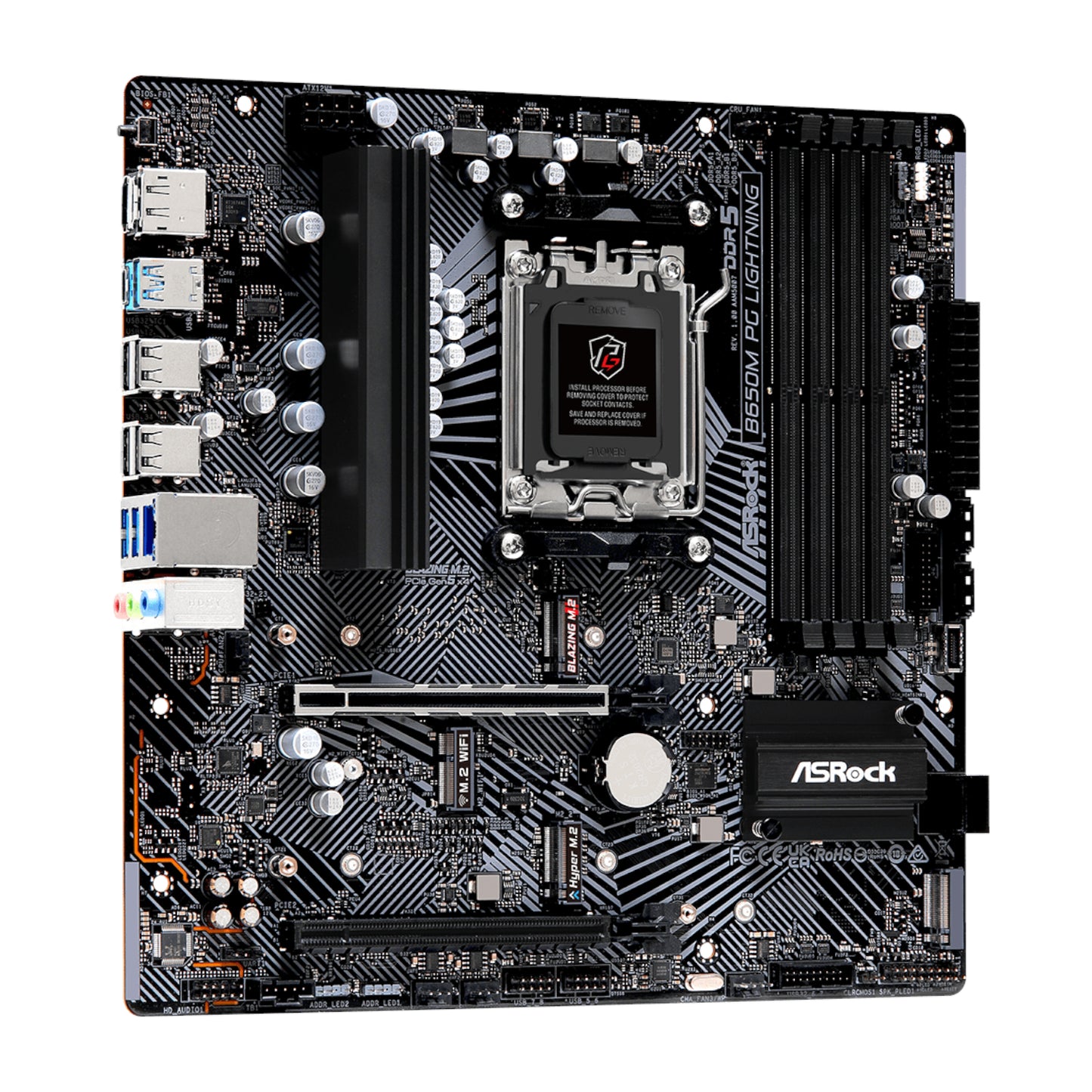 ASRock B650M PG Lightning AMD AM5 Micro ATX Motherboard-2