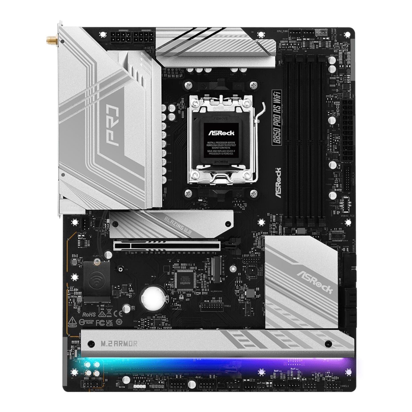 ASRock B850 Pro RS Wi-Fi ATX Motherboard (AMD AM5, DDR5, PCIe 5.0)-1