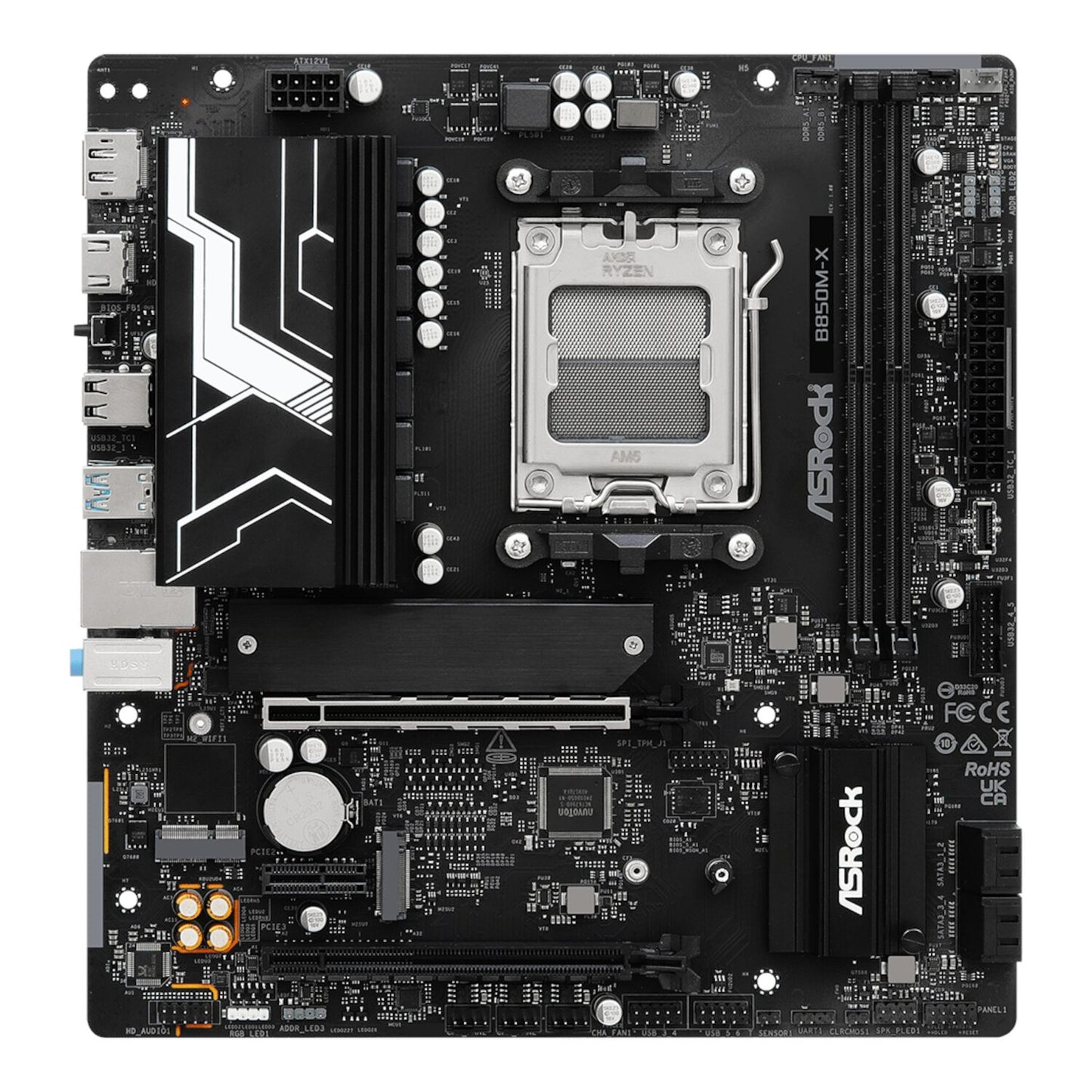ASRock B850M-X WiFi AM5 Micro ATX Motherboard (DDR5, PCIe 5.0, Wi-Fi 6E)-3