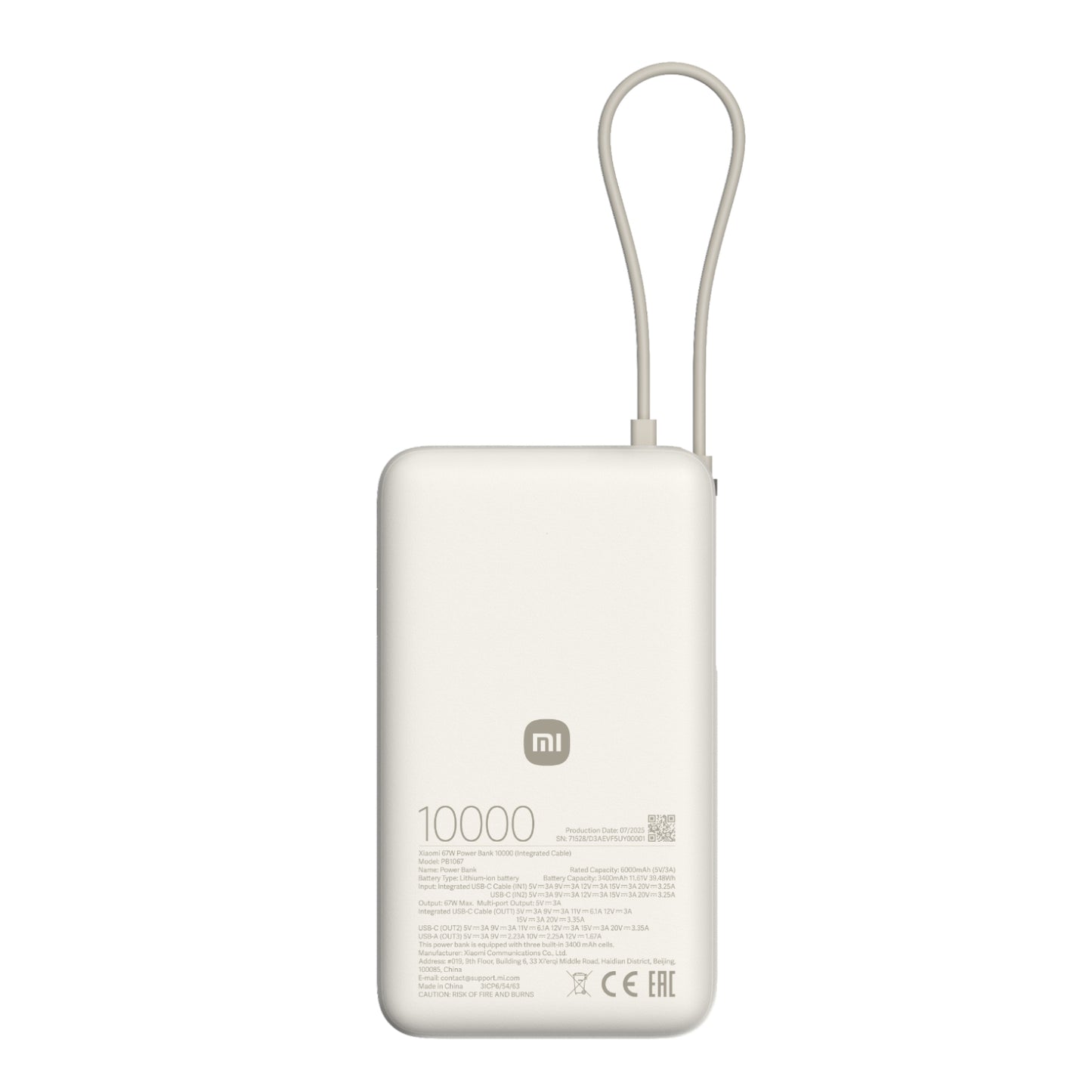 Xiaomi 67W Power Bank 10000mAh (Integrated Cable) - Tan-0
