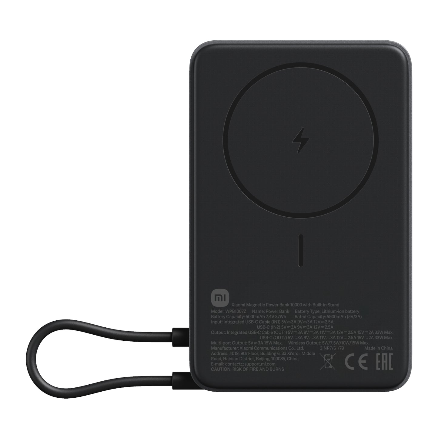 Xiaomi Magnetic Power Bank 10000mAh with Built-in Stand - Dark Grey-0
