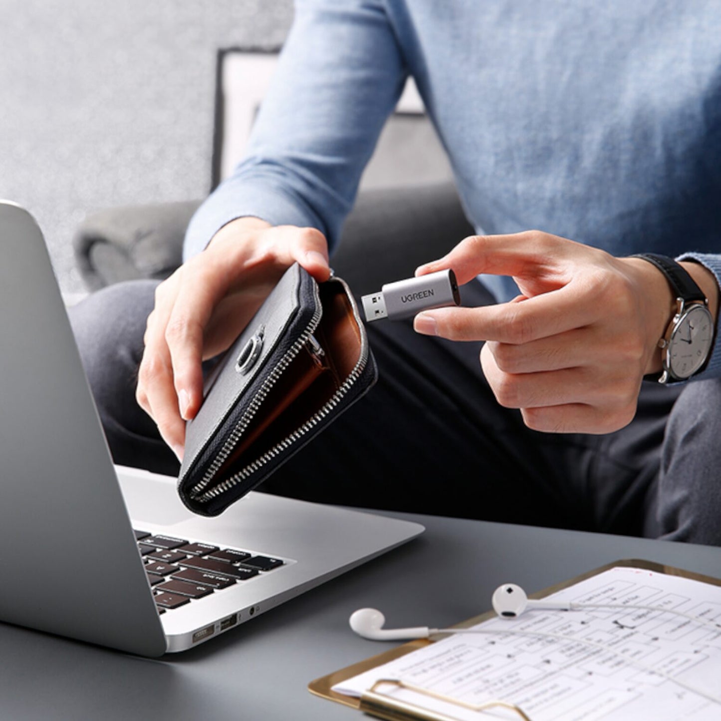 UGREEN CM383-80864 USB-A to 3.5mm Audio Jack External Sound Adapter - Silver-4