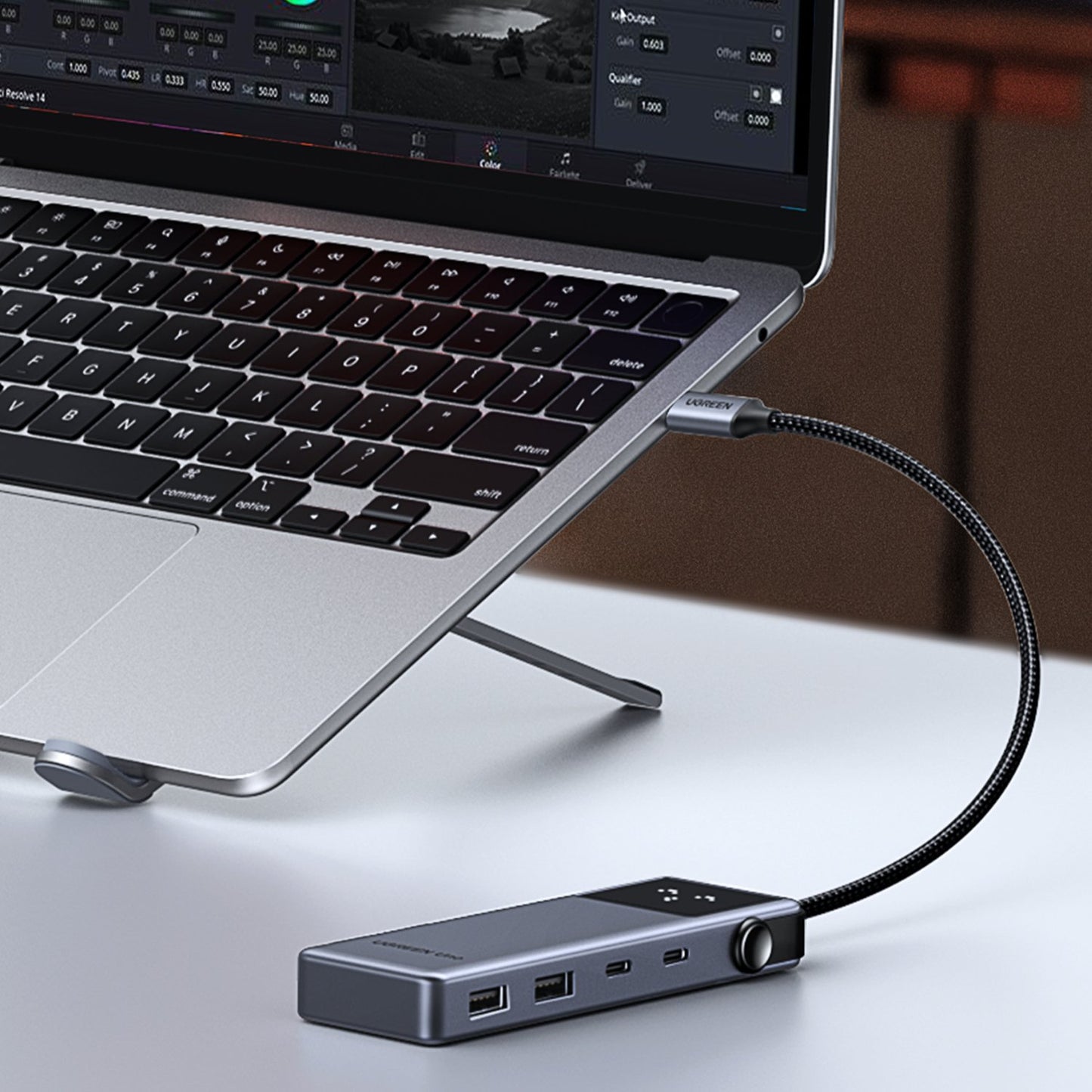 UGreen 6-in-1 Type-C Hub with 4K HDMI, 100W PD and 10Gbps USB Ports – Grey-1