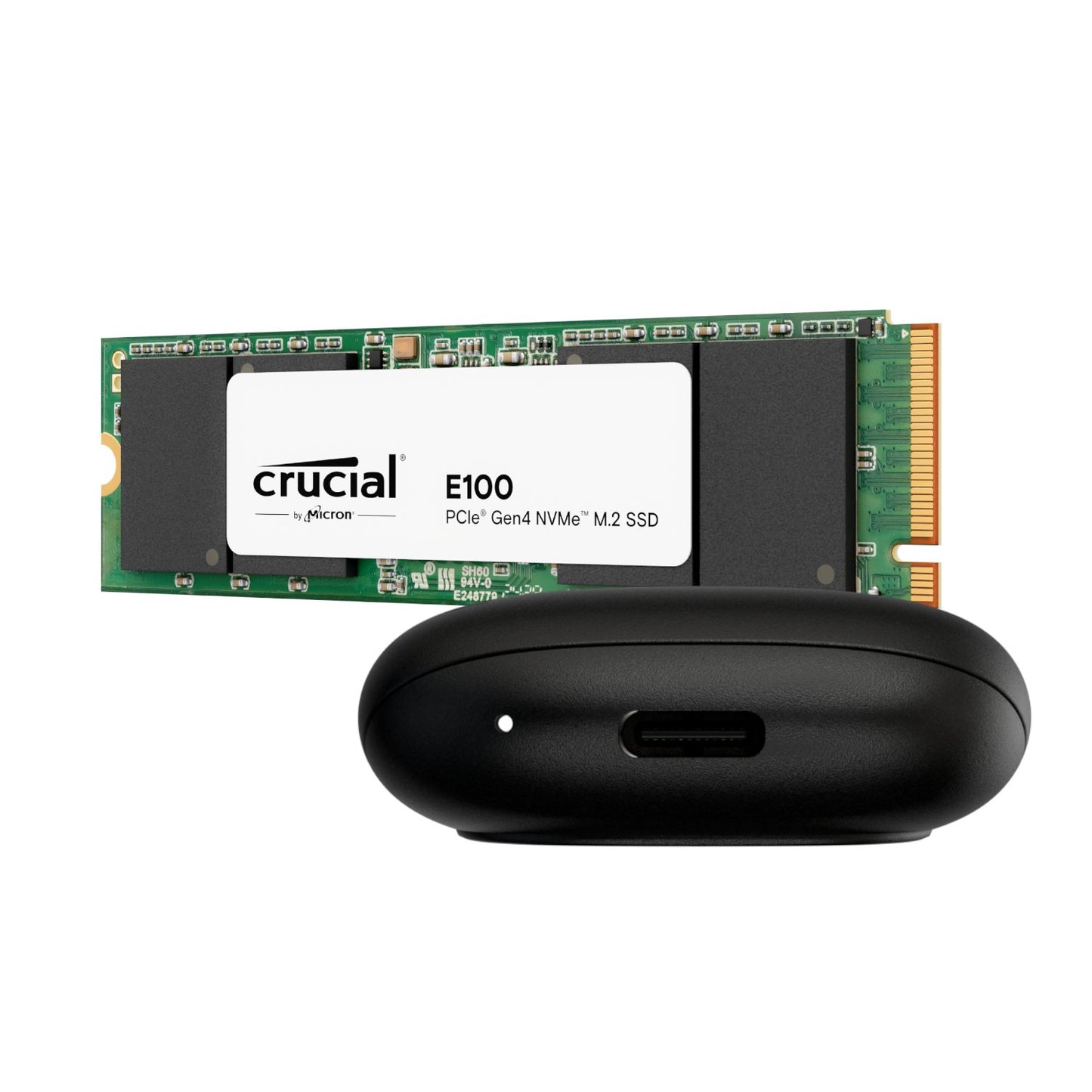 Asus Cobble M.2 SSD Type-C Enclosure and Crucial E100 1TB NVMe Bundle - Black-3