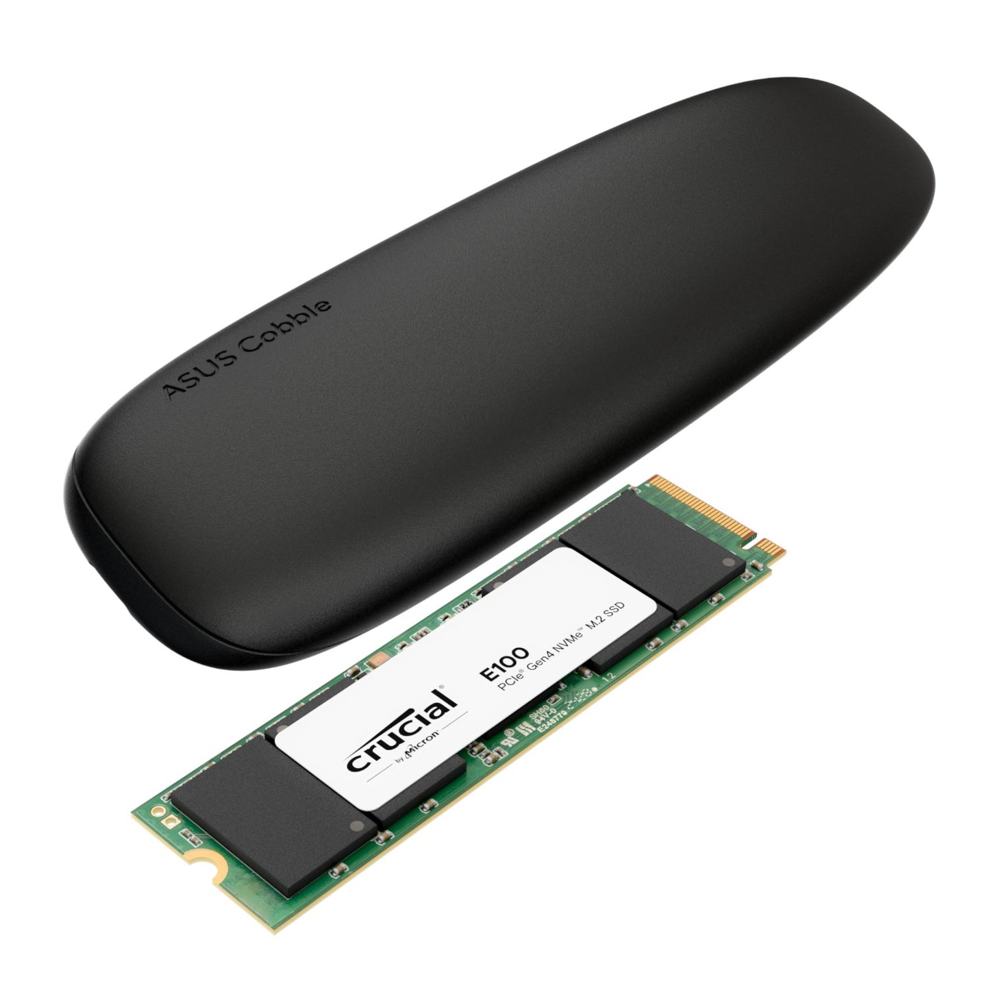 Asus Cobble M.2 SSD Type-C Enclosure and Crucial E100 2TB NVMe Bundle - Black-0