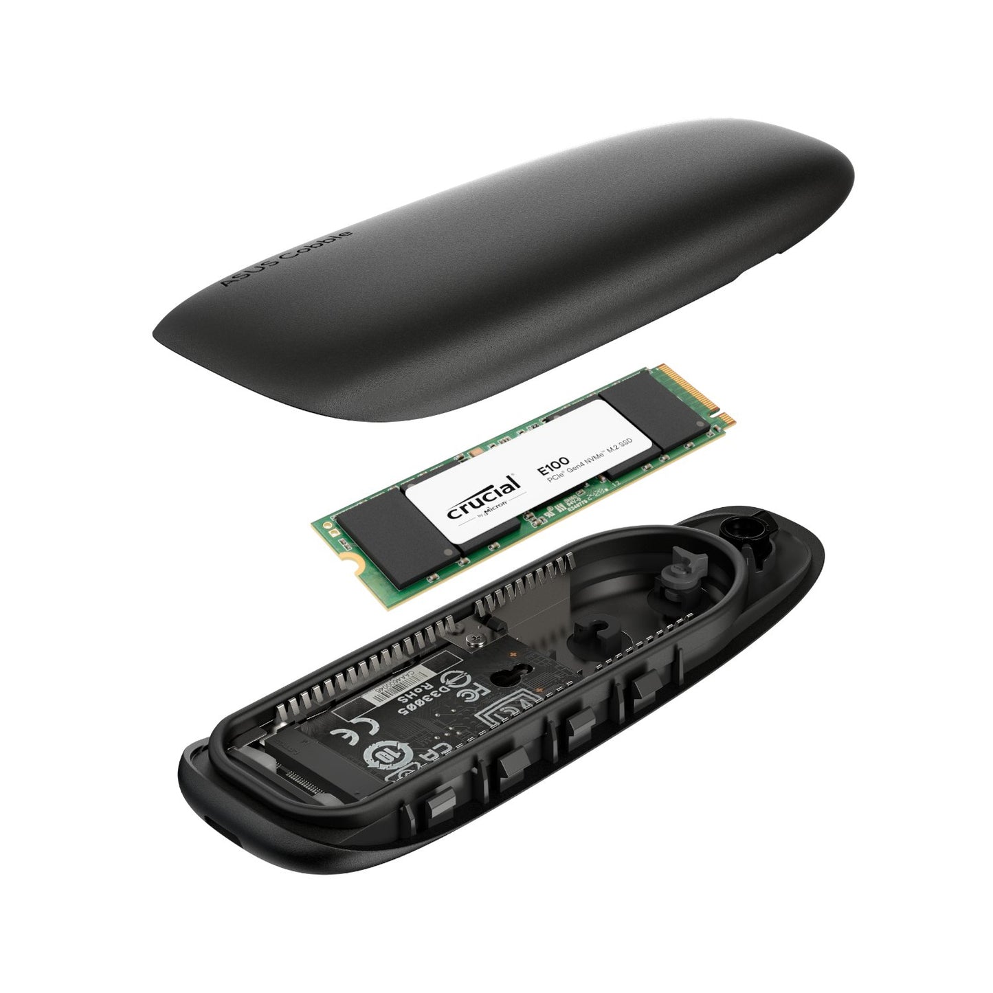 Asus Cobble M.2 SSD Type-C Enclosure and Crucial E100 2TB NVMe Bundle - Black-4