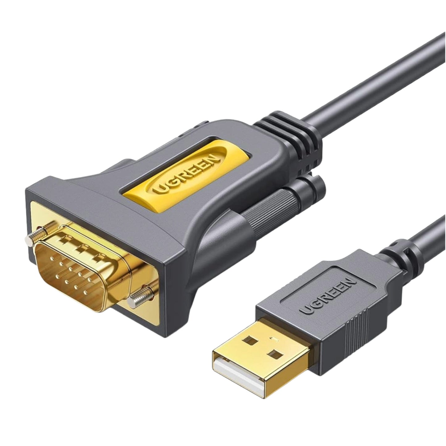 UGREEN USB 2.0 to RS-232 Serial Adapter Cable (USB-A Male to DB9 Male)-Black-0