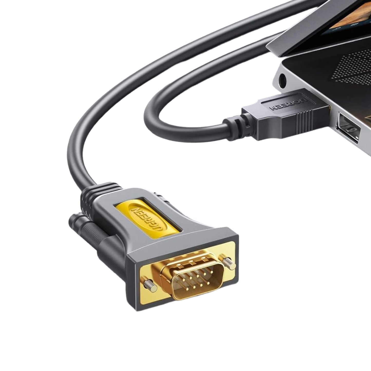 UGREEN USB 2.0 to RS-232 Serial Adapter Cable (USB-A Male to DB9 Male)-Black-2