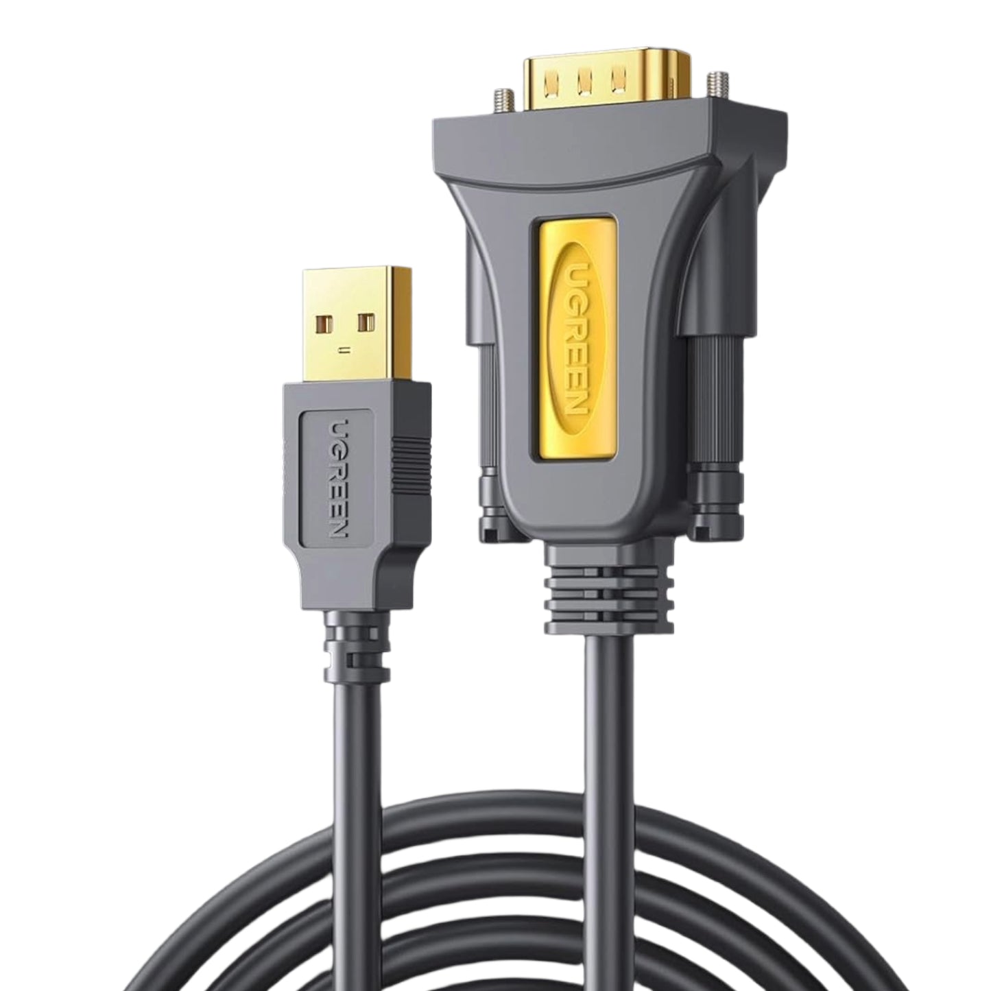 UGREEN USB 2.0 to RS-232 Serial Adapter Cable (USB-A Male to DB9 Male)-Black-1