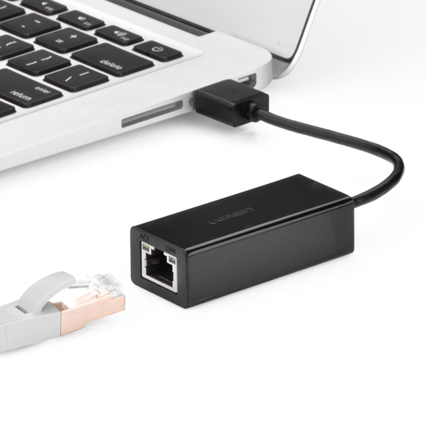 UGREEN CR110 Ethernet Adapter | USB 2.0 to RJ45 - Black-2