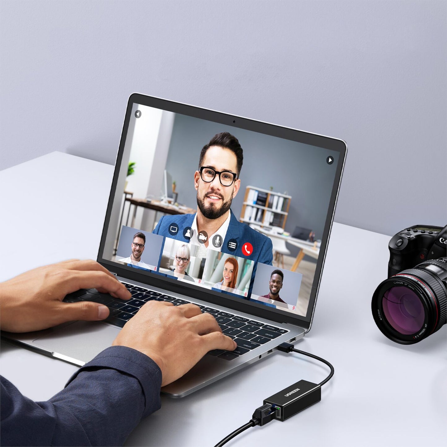 UGREEN CR110 Ethernet Adapter | USB 2.0 to RJ45 - Black-3