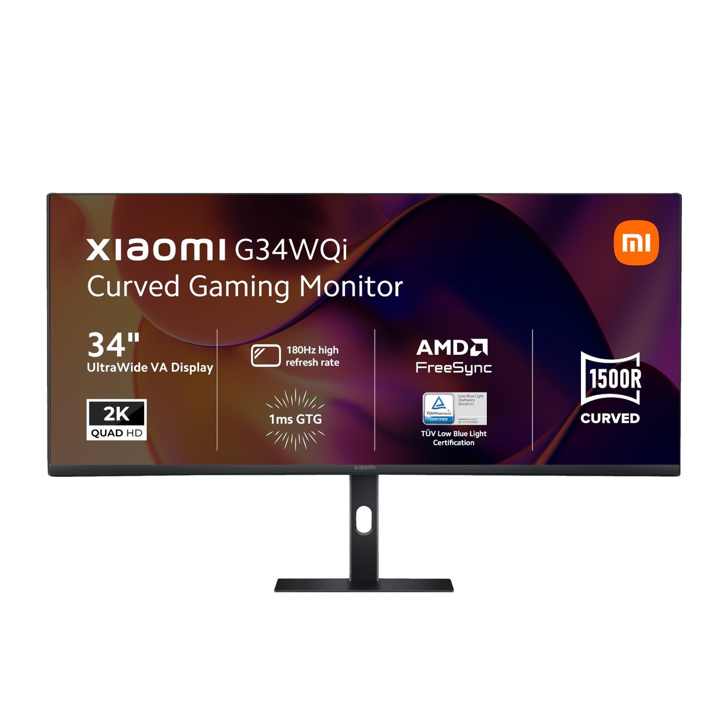 Xiaomi G34WQi 34" 1440p UltraWide VA Curved Gaming Monitor (180Hz, 1ms, 21_9, HDMI/DP, AMD FreeSync, and 1500R Curve)-0