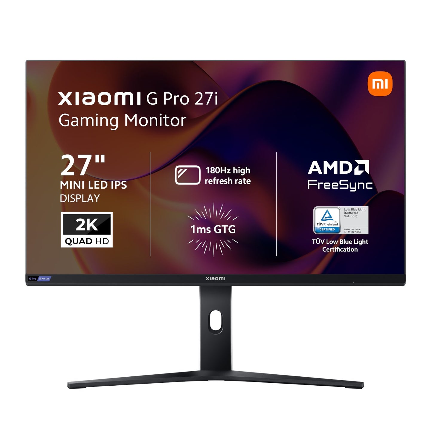 Xiaomi G Pro 27i 27" 2K 1440p Mini LED IPS Gaming Monitor (180Hz, 1ms, 16_9, HDMI/DP, AMD FreeSync, and HDR1000)-0