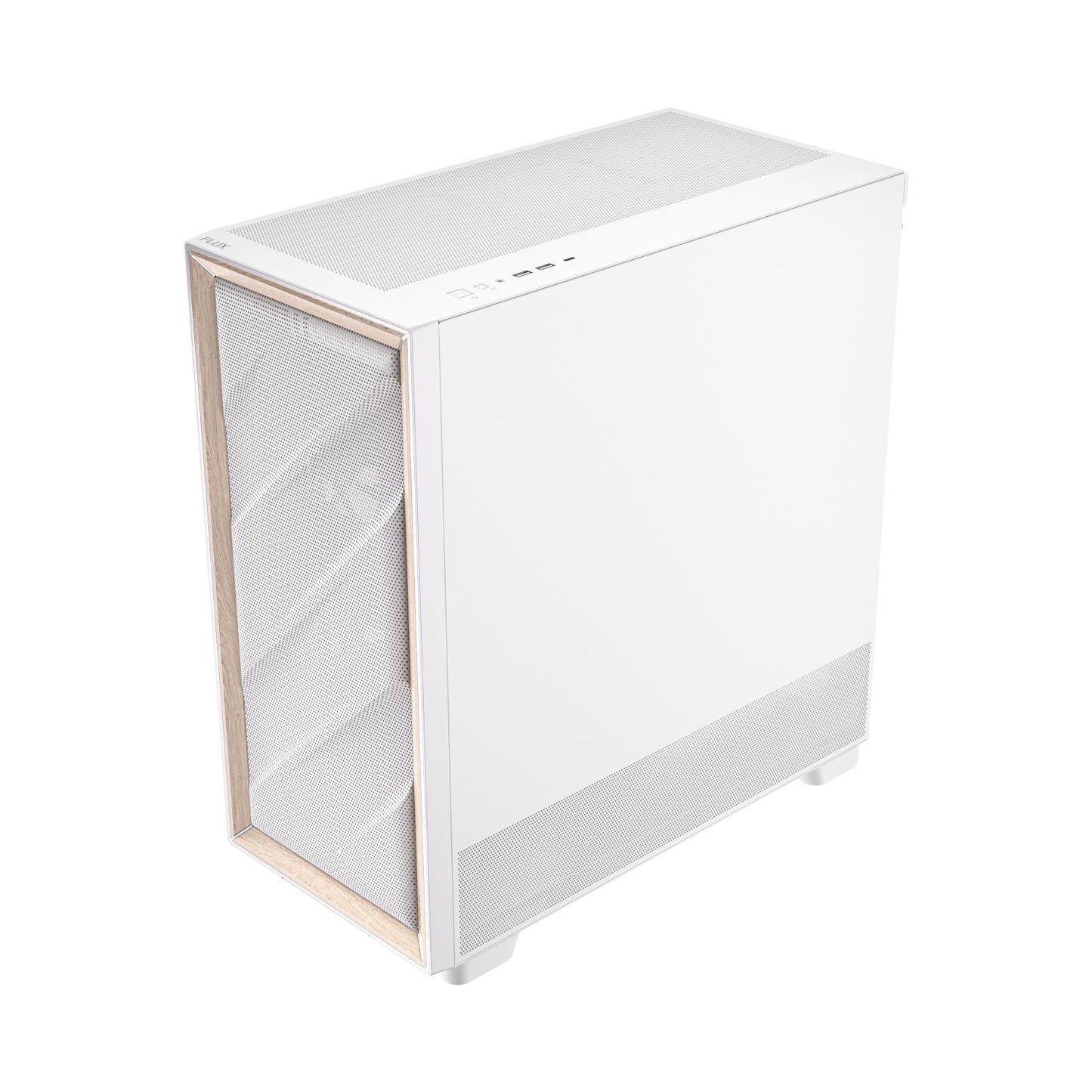 Antec FLUX Mid-Tower E-ATX Gaming Chassis Wood Front Panel - White-3