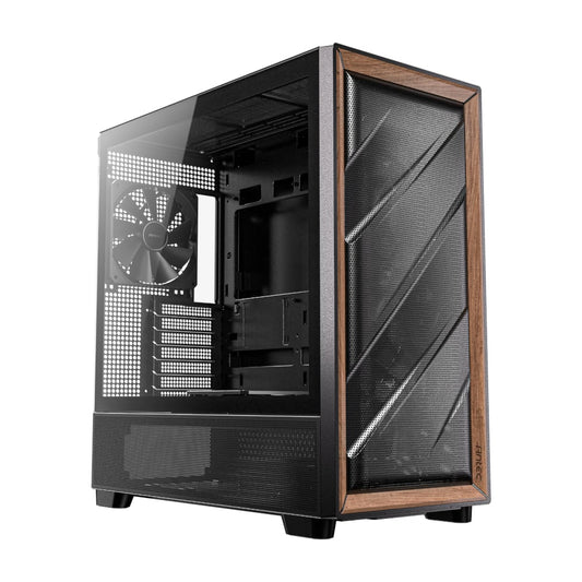 Antec FLUX ATX WOOD Mid Tower Gaming Chassis – Black-0