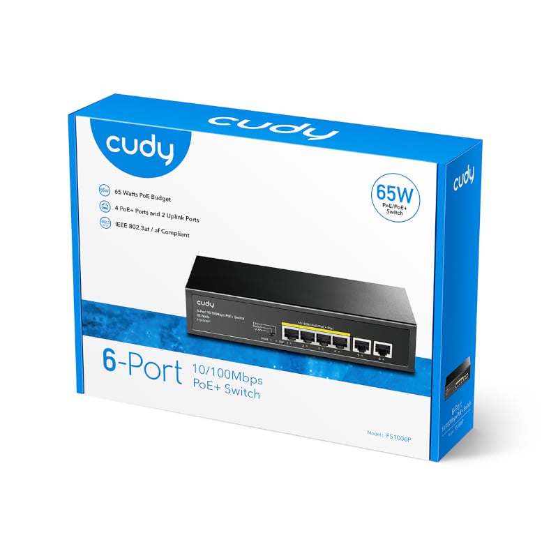 Cudy 6-Port Ethernet Unmanaged Switch - 4 Ports POE-3