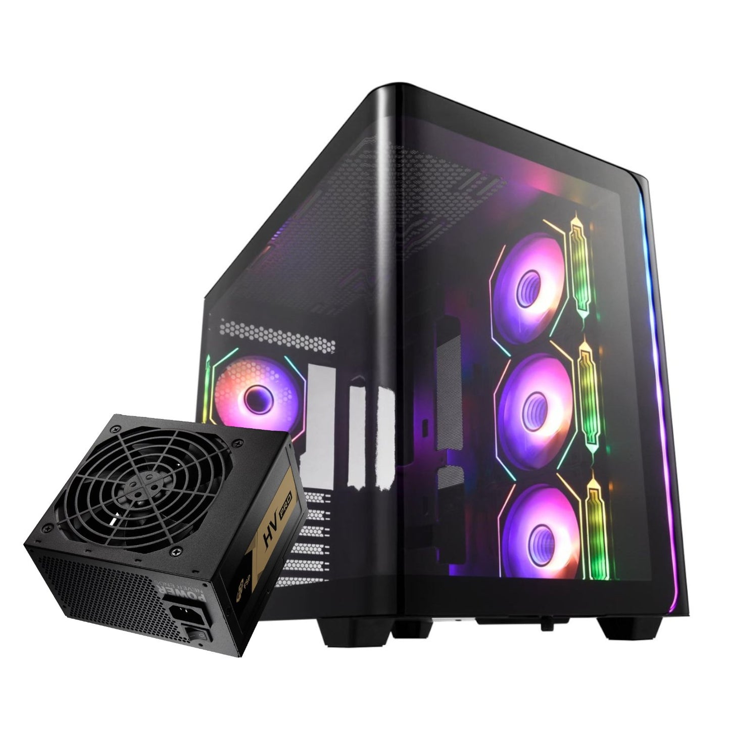 FSP M580 ATX Gaming Chassis and HV Pro 650W Power Supply Bundle-0