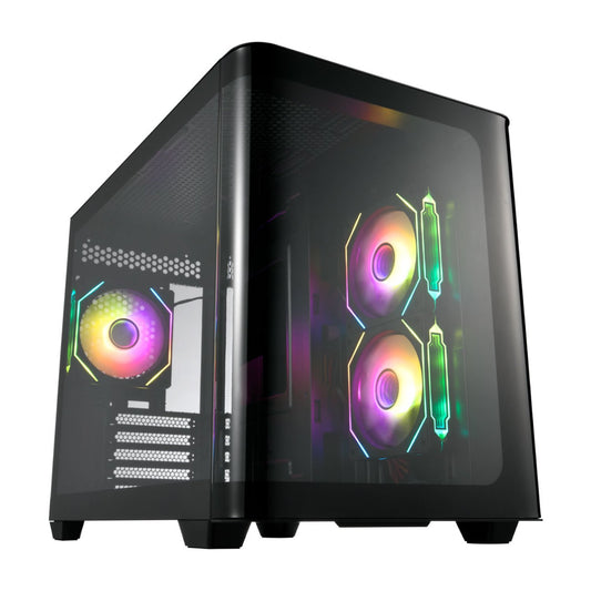 FSP S380 ARGB M-ATX Mid Tower Gaming Chassis - Black-0