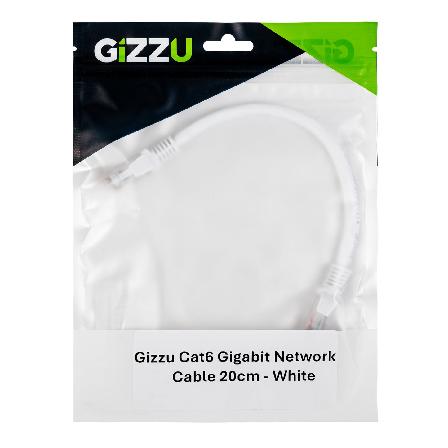 Gizzu Cat6 UTP Fly Lead Ethernet Network Cable 20cm - White-3