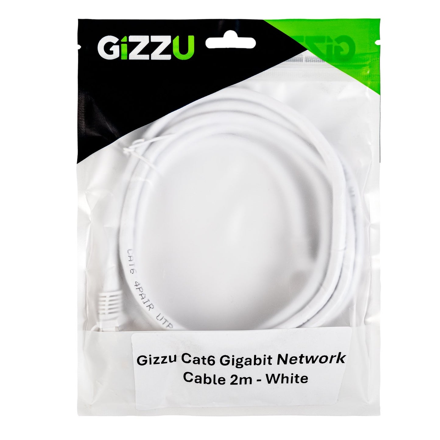Gizzu Cat6 UTP Fly Lead Ethernet Network Cable 2m – White-3