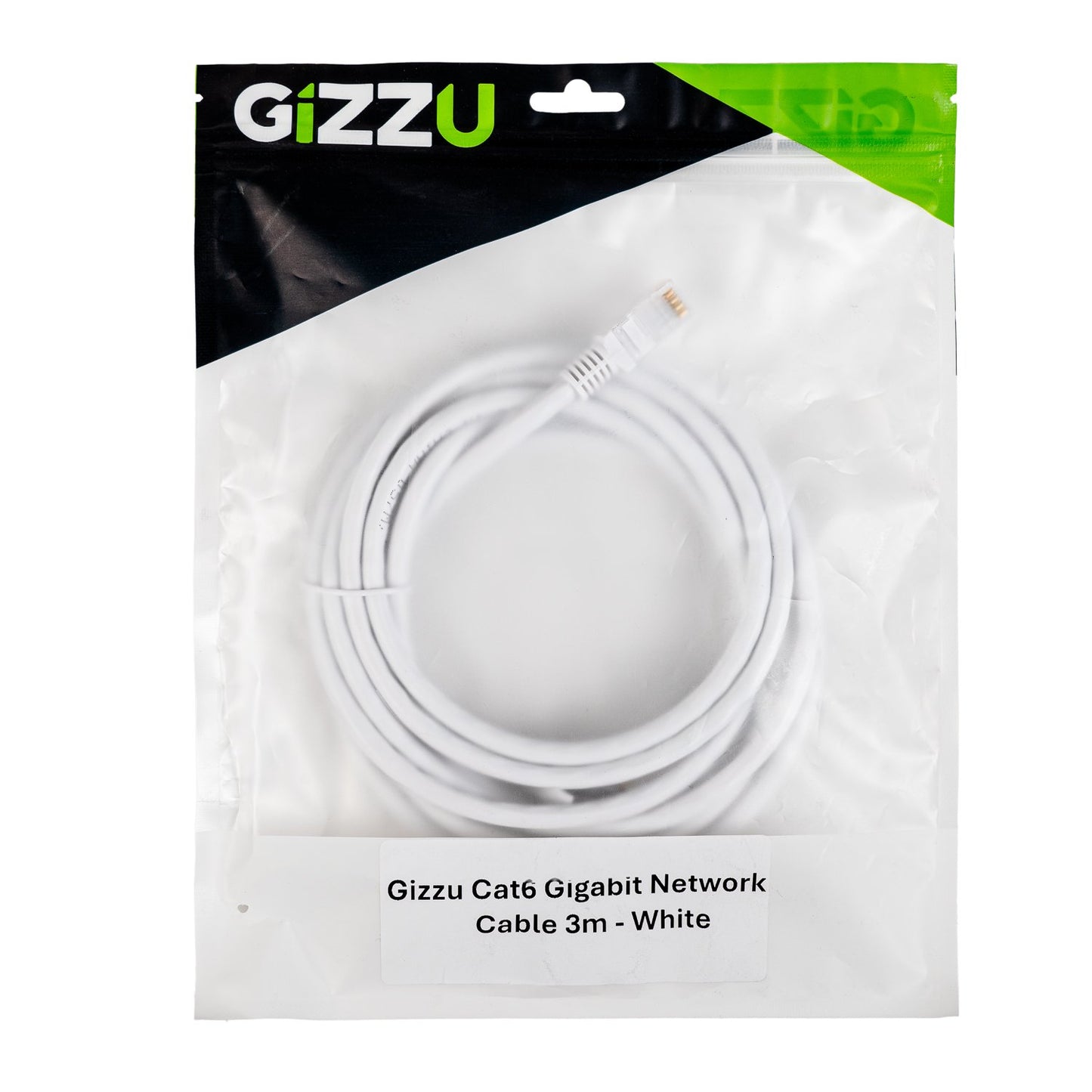 Gizzu Cat6 UTP Fly Lead Ethernet Network Cable 3m – White-3